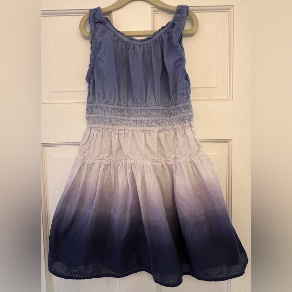 Crewcuts Blue and Cream Tiered Sundress